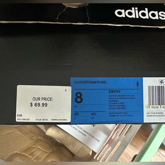 Adidas Cloudfoam Pure Ice Purple/Vapour women’s size 8 - Picture 5 of 5